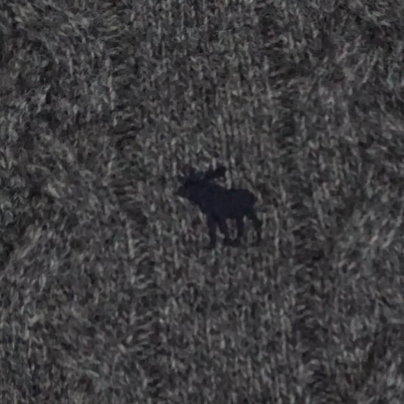 Abercrombie & Fitch Gray Cable Knit Sweater Wool Blend Classic Old Money XL - Picture 8 of 9